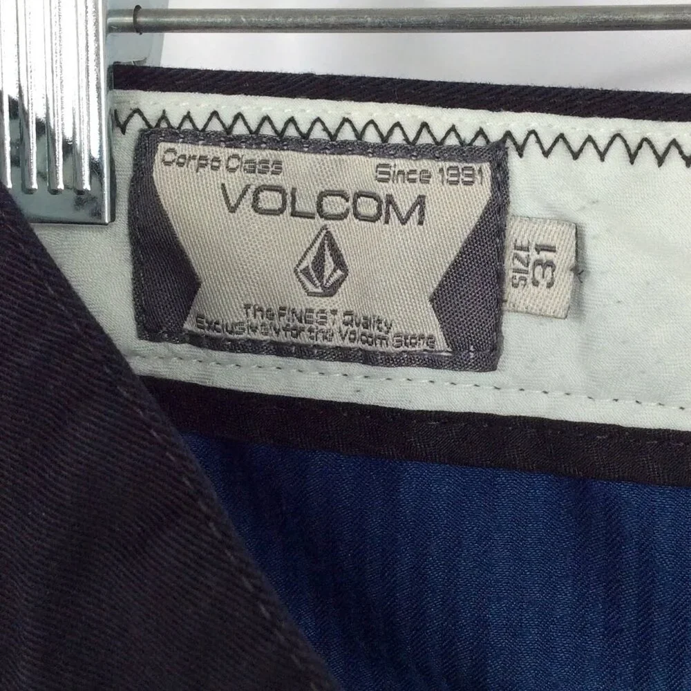 Volcom Chino Shorts Men's‎ Size 31 Black Flat Front Cotton Blend